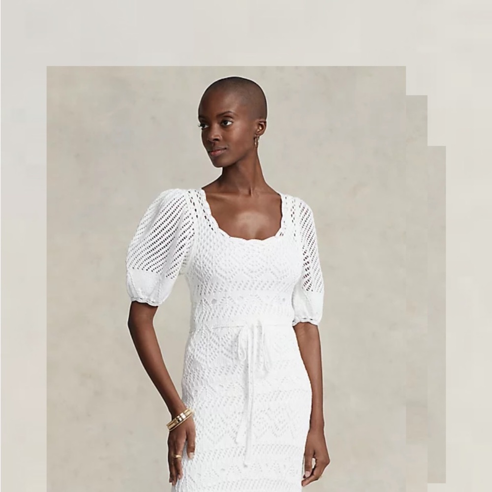 Ralph Lauren Knit Pointelle Cotton Dress